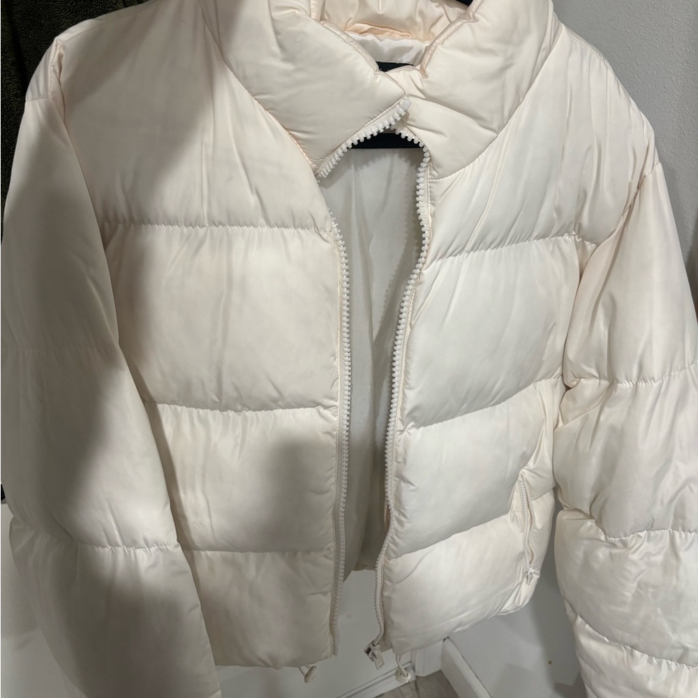 White Puffer Jacket ASOS Size M